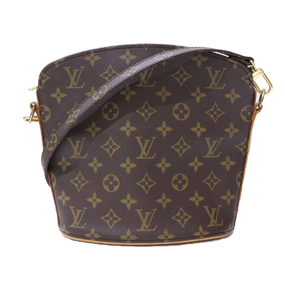LOUIS VUITTON Drouot Monogram Shoulder Bag Strap Compact